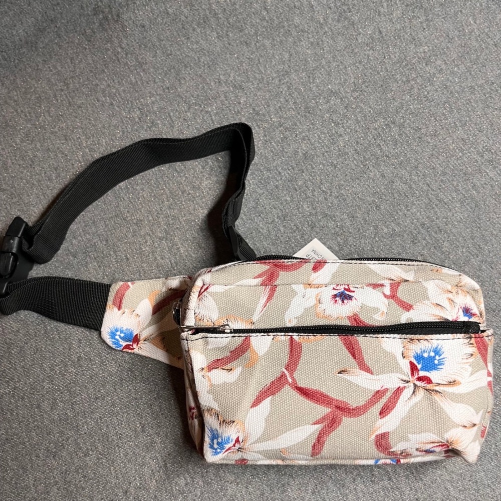 Floral Print Fanny Pack Belt Bag Small Pouch Travel Waist Bag